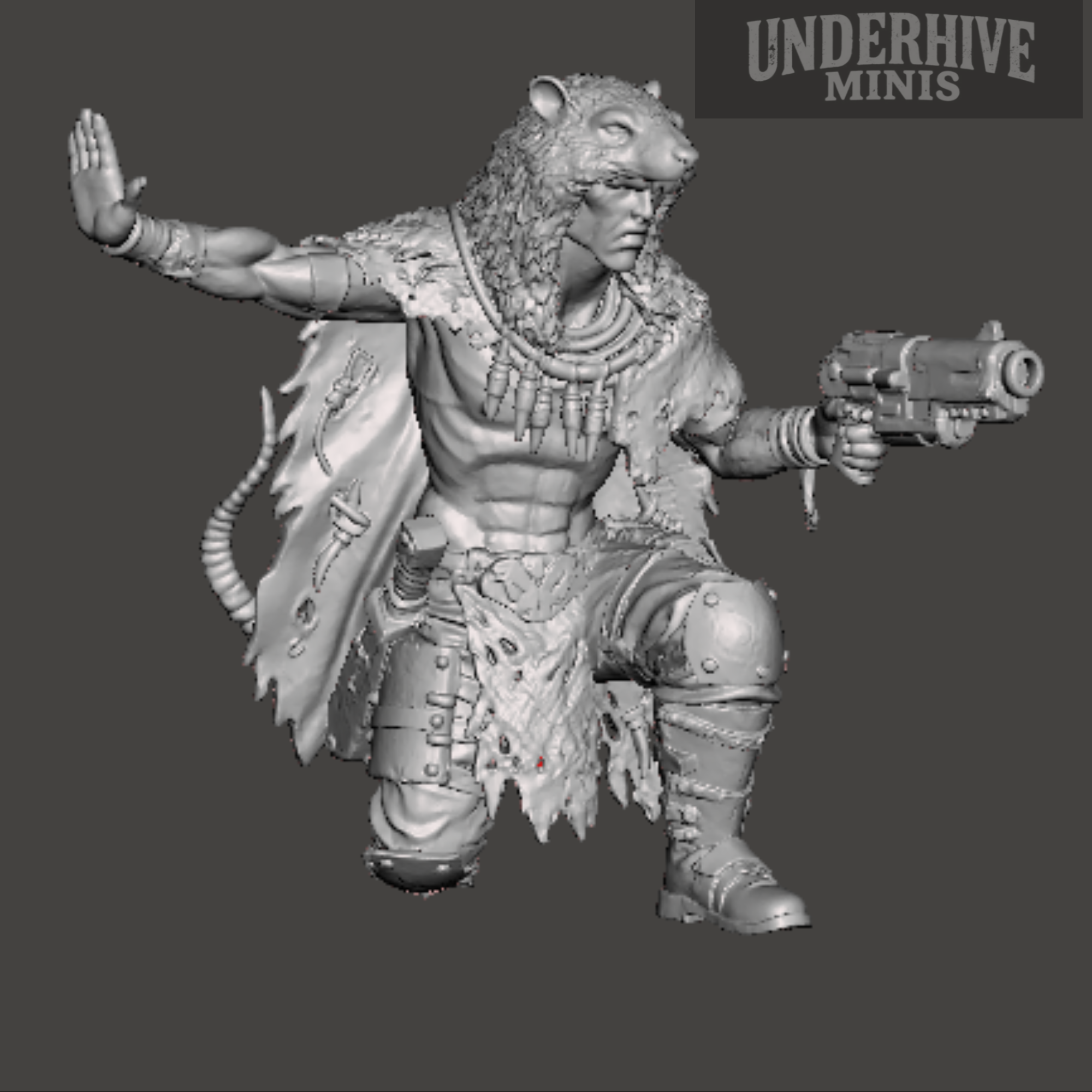 Ratskin (kneeling with Gun) – Underhive Minis