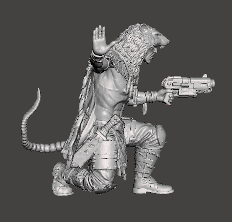 Ratskin (kneeling with Gun) – Underhive Minis - Image 3