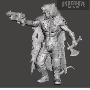 Ratskin (Bone Axe And Gun) – Underhive Minis