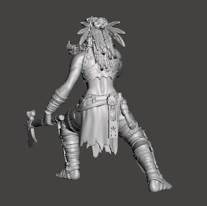 Female Ratskin Brave (pistol and axe) – Underhive Minis - Image 4