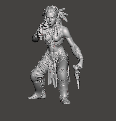 Female Ratskin Brave (pistol and axe) – Underhive Minis - Image 2