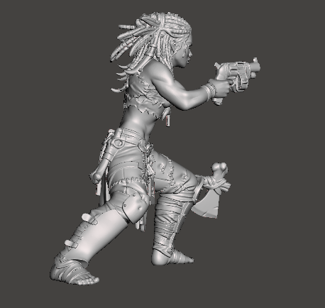 Female Ratskin Brave (pistol and axe) – Underhive Minis - Image 3
