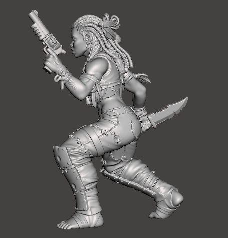 Female Ratskin Brave (Pistol and Knife) – Underhive Minis - Image 3