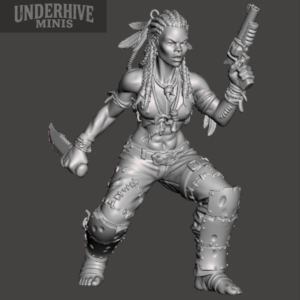 Female Ratskin Brave (Pistol and Knife) – Underhive Minis