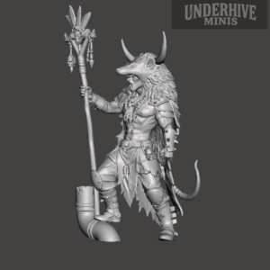 Ratskin Shaman (with Horns) – Underhive Minis