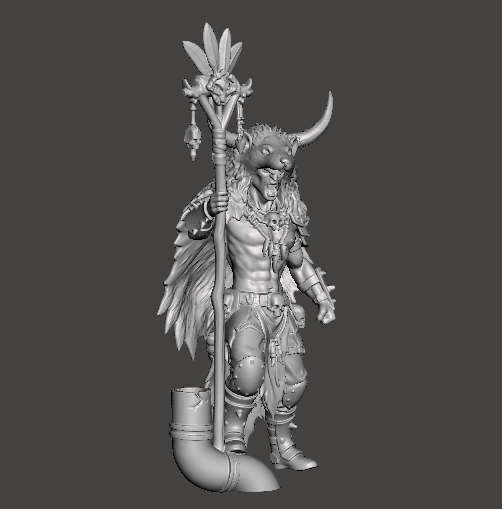 Ratskin Shaman (with Horns) – Underhive Minis - Image 2