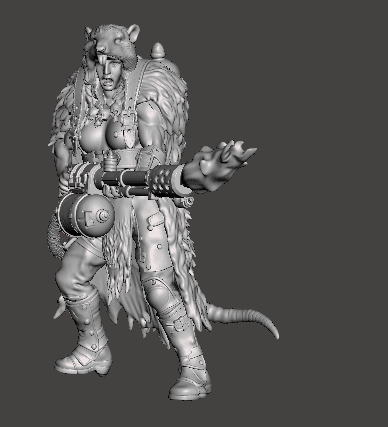 Female Ratskin (Flamer) – Underhive Minis - Image 2