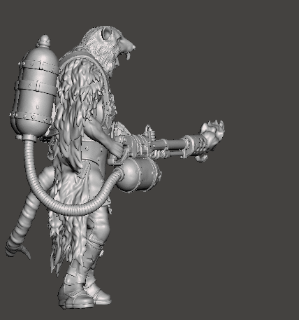Female Ratskin (Flamer) – Underhive Minis - Image 3