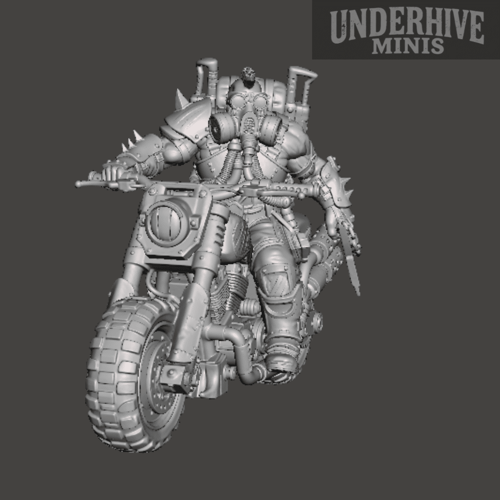 Biker Brute 02 β Gasmask and Cleaver β Underhive Minis - Image 3