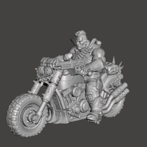 Biker Brute 05 – Mounted Bolter – Underhive Minis