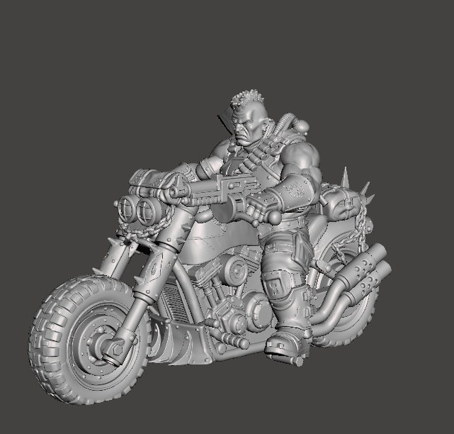 Biker Brute 05 – Mounted Bolter – Underhive Minis