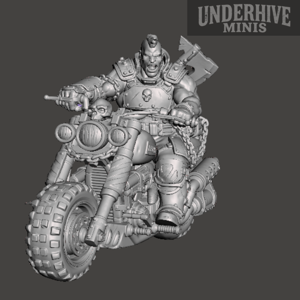 Biker Brute 06 – With Axe – Underhive Minis - Image 2