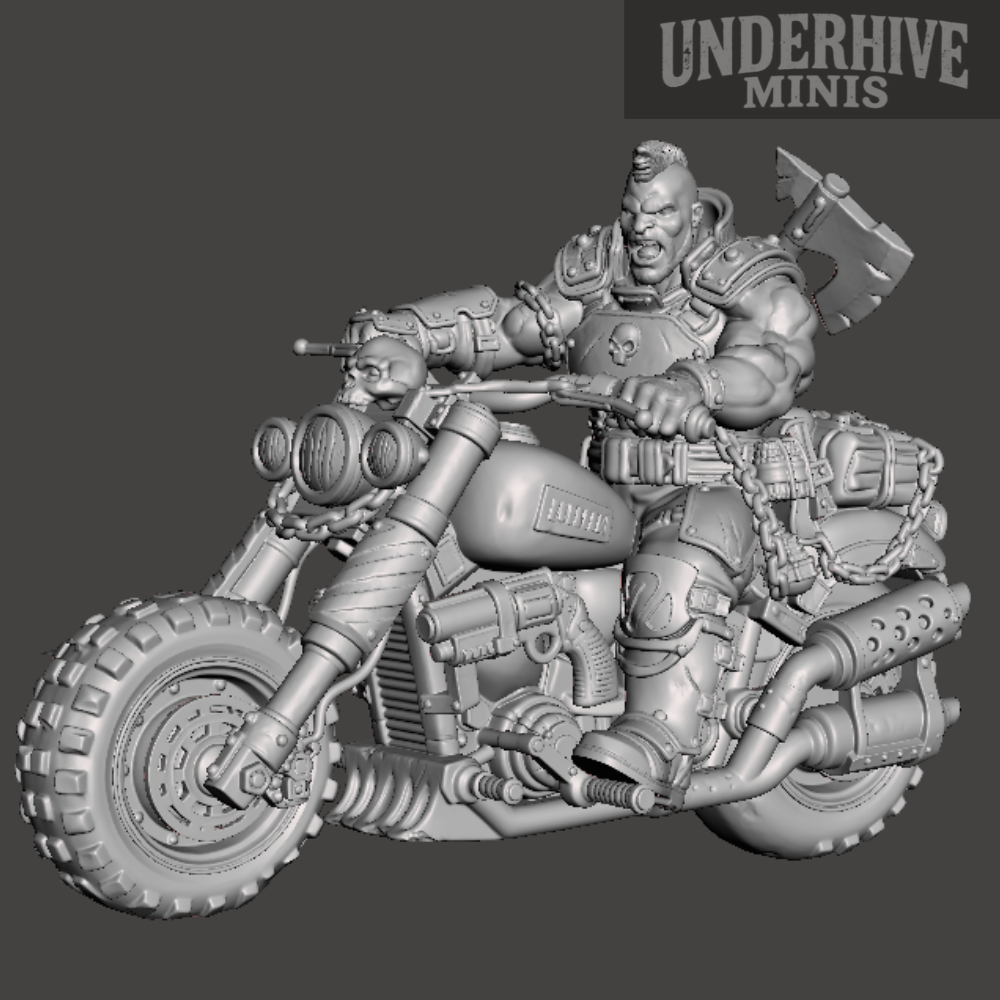 Biker Brute 06 – With Axe – Underhive Minis - Image 4