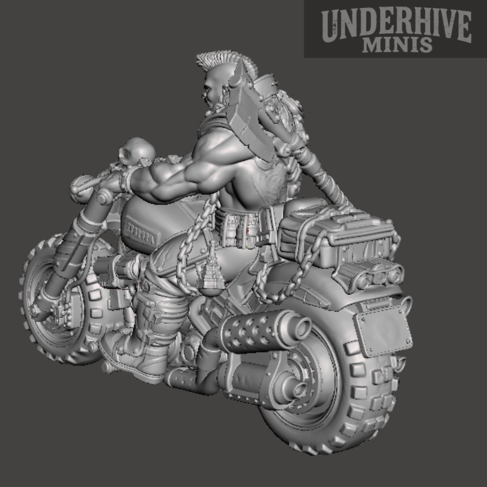 Biker Brute 06 – With Axe – Underhive Minis - Image 3