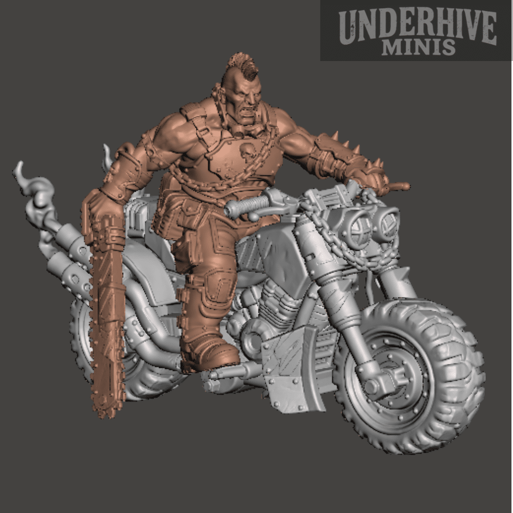 Biker Brute 01 – Chainsword - Underhive Minis - Image 3